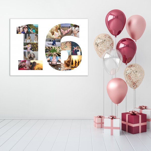 Age Number Photo Canvas - Adults